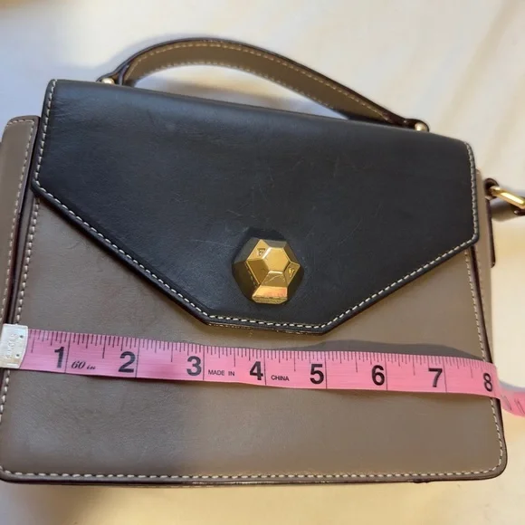 Vintage Frances Valentine Black and Brown Crossbody Bag - Picture 7 of 8